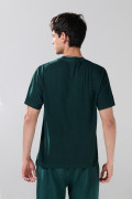 Camiseta en algodón manga corta unicolor ajustada
