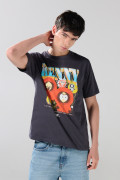 Camiseta gris intensa de South Park con cuello redondo