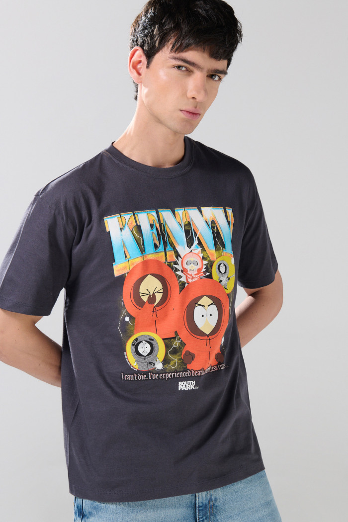 Camiseta gris intensa de South Park con cuello redondo