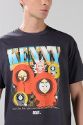 Camiseta gris intensa de South Park con cuello redondo