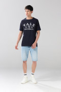 Camiseta azul intensa manga corta con diseño de Yale