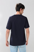 Camiseta azul intensa manga corta con diseño de Yale