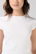 Camiseta unicolor con manga corta incluida y texturas