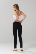 Jean tiro alto negro push up con realce posterior