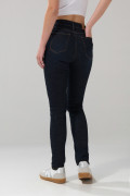 Jean jegging ceñido tiro alto azul intenso con bolsillos