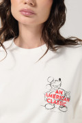 Camiseta crema oversize manga corta con arte de Mickey