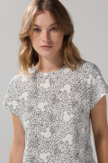 Camiseta crema clara cuello redondo de Mickey