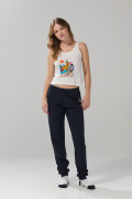 Camiseta manga sisa crema clara con arte de Minnie