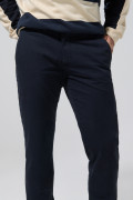 Pantalón de dril slim unicolor con tiro medio y cremallera