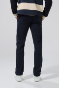 Pantalón de dril slim unicolor con tiro medio y cremallera