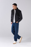 Chaqueta acolchada unicolor cuello alto con efecto sherpa