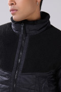 Chaqueta acolchada unicolor cuello alto con efecto sherpa