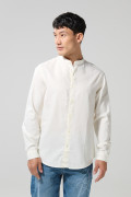 Camisa cuello nerú en algodón unicolor con botones