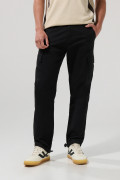 Pantalón unicolor cargo en dril con botas ajustables