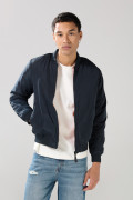 Chaqueta unicolor acolchada bomber con bolsillos
