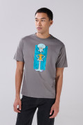 Camiseta gris medio manga corta con arte de Bob Esponja