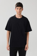 Camiseta oversize unicolor manga corta con hombro caído