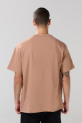 Camiseta oversize unicolor manga corta con hombro caído