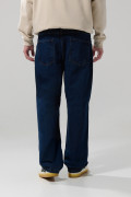 Jean tiro medio azul oscuro baggy con bota ancha