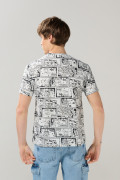 Camiseta crema con manga corta y estampados de Bob Esponja