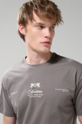 Camiseta gris en algodón manga corta con artes college
