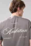 Camiseta gris en algodón manga corta con artes college