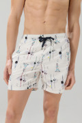 Bermuda playera estampada crema clara con bolsillos