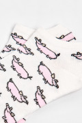 Medias tobilleras unicolores con diseños de cerditos