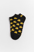 Medias tobilleras unicolores con patos amarillos