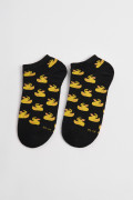 Medias tobilleras unicolores con patos amarillos