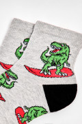 Medias de dinosaurios cortas unicolores con contrastes