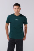 Camiseta en algodón college verde oscura manga corta