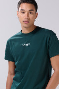 Camiseta en algodón college verde oscura manga corta
