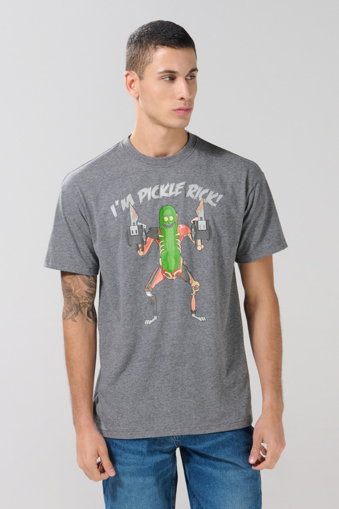 Camiseta de Rick and Morty gris intensa manga corta