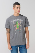 Camiseta de Rick and Morty gris intensa manga corta