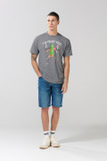 Camiseta de Rick and Morty gris intensa manga corta