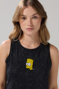 Camiseta manga sisa negra tie dye de Los Simpson