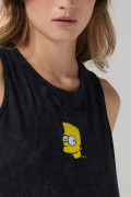 Camiseta manga sisa negra tie dye de Los Simpson