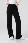 Pantalón palazzo negro con bota recta y tiro alto