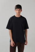 Camiseta en algodón pesado unicolor manga corta oversize