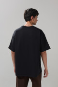 Camiseta en algodón pesado unicolor manga corta oversize