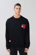 Buzo negro con cuello redondo y diseño de Mickey