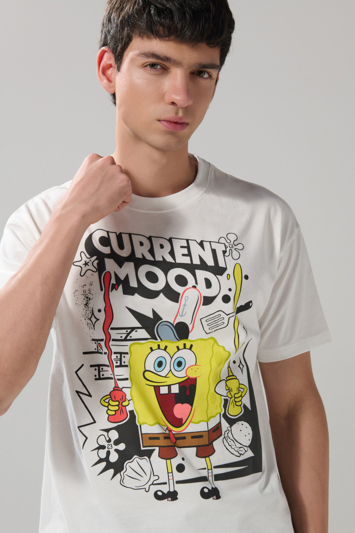 Camiseta crema clara de Bob Esponja manga corta