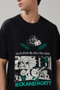 Camiseta de Rick and Morty negra con manga corta