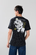 Camiseta negra tie dye manga corta de Bob Esponja