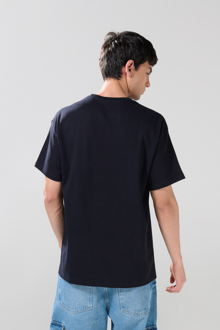 Camiseta de Snoopy & Yale azul intensa con manga corta