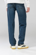 Jean tiro bajo 90´S bota recta azul oscuro con bolsillos