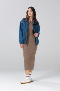 Chaqueta oversize azul medio de jean con cremallera