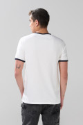 Camiseta de Yale crema clara manga corta con contrastes