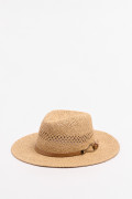 Sombrero Panamá kaki intenso con texturas y cinta decorativa